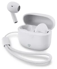 NEDIS Fones de ouvido sem fio + microfone TWS BT 94dB 16 horas com controle de voz estojo de carregamento USB-C branco (1 of 2)