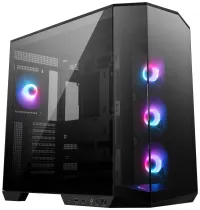 MSI behuizing MAG PANO 100R PZ Zwart zonder bron links en glas vooraan 4x 120 mm A-RGB ventilator 1x USB-C 1x USB3.2 zwart (1 of 11)