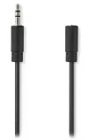 NEDIS-Verlängerungs-Stereo-Audiokabel mit 3,5-mm-Klinkenstecker – 3,5-mm-Buchse, schwarz, Bulkware, 1 m