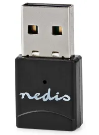 NEDIS Wi-Fi Dongle AC600 2.4 5 GHz (Doble Banda) USB 2.0 Velocidad Total 600 Mbps Versión SO: Windows 8 10 11 Negro (1 of 4)