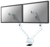 Neomounts FPMA-D750DWHITE2 Supporto display da tavolo 10-32" Morsetto VESA 100X100 capacità di carico 2x8kg pistone a gas 2 display bianco (1 of 6)