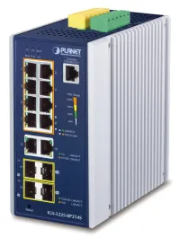 Planet IGS-5225-8P2T4S pramoninis L3 jungiklis 8x1Gb 2x1Gb SFP 2x2.5Gb SFP 8x PoE 802.3at 240W dvigubas 48-54VDC -40~75°C (1 of 3)