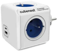 Cubenest Powercube Eredeti USB PD 20W A+C 4x aljzat fehér kék gyermekbiztonsági földelés 16A 250V~3680W (1 of 2)