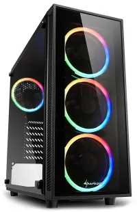 Obudowa Sharkoon TG4 RGB Middle Tower 2x USB3.0 strona przezroczysta ARGB LED czarna (1 of 5)