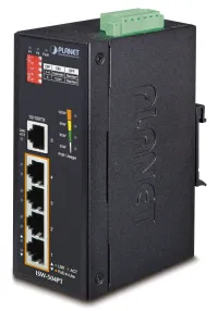 Przełącznik przemysłowy Planet ISW-504PT 5x RJ-45 VLAN + Extend -40~+75°C PoE+ 802.3af przy 120W 12-48VDC zasilanie (1 of 4)