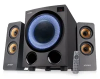 Alto-falante FENDA F&D F770X 2 1 76W preto com RGB BT5 0 rádio FM reprodução USB controle remoto de entrada óptica (1 of 2)