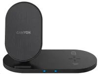 CANYON Wireless Charger WS-202B 2in1 input 5V 3A 9V 2.67A output 10W 7.5W 5W Type C black (1 of 4)