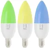 IMMAX NEO SMART set 3x bombilla LED E14 6W RGB+CCT color y blanco regulable Wi-Fi TUYA