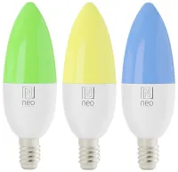 IMMAX NEO SMART set 3x LED sijalka E14 6W RGB+CCT barvno bela zatemnitev Wi-Fi TUYA (1 of 5)