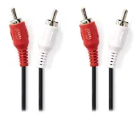 NEDIS stereo audio kabel RCA 2x zástrčka RCA 2x zástrčka RCA černý bulk 1,5m (1 of 2)