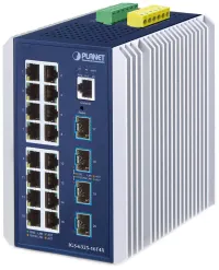 Planet IGS-6325-16T4X industriel L3 switch 16x1Gb 4x10Gb SFP+ -40~75°C dobbelt 9-48VDC IP30 blæserløs (1 of 2)