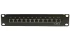 XtendLan Patch panel 10" 1U 12 portar CAT6 skärmad LSA horisontell placering av kontakter jord svart färg thumbnail (2 of 4)