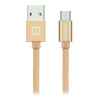 Swissten Datakabel Textiel USB Micro USB 1,2 M Goud (1 of 1)