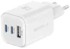 Adaptóir líonra Swissten gan 2x usb-c 65w pd + 1x usb-a 18w qc bán