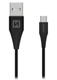 Swissten duomenų kabelis USB mikro USB 1,5 M juodas (9 mm) (1 of 1)