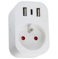 IMMAX NEO LITE SMART pametna notranja vtičnica z zatičem (tip E) Wi-Fi 2x USB 1x USB-C LIDL TUYA (1 of 3)