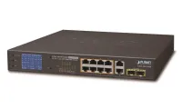 Switch PoE Planet GSD-1222VHP 8x PoE + 2x 1000Base-T + 2x SFP LCDVLAN modo de extensão 10Mb até 250m IEEE 802.3at 120W (1 of 3)