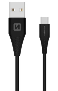 Câble de données USB Swissten USB-C noir 1,5M (9Mm) (1 of 1)