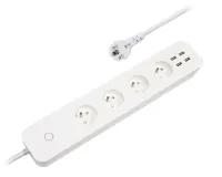 IMMAX NEO LITE SMART alargador inteligente 4x toma FR 4x protección USB IP20 Wi-Fi 15 m blanco TUYA (1 of 1)