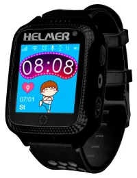 Детски часовник HELMER LK 707 с GPS локатор сензорен дисплей IP54 micro SIM съвместим с Android и iOS черен (1 of 1)