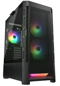 COUGAR PC Case DUOFACE Pro Black Mid Tower Airflow etupaneeli TG vasen paneeli 2 x ARGB 140mm & 1x 120mm tuulettimet (1 of 32)