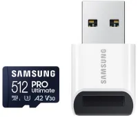 SAMSUNG PRO Ultimate MicroSDXC 512GB + USB adapter CL10 UHS-I U3 A2 V30 (1 of 2)