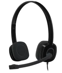 Logitech Headset Stereo H151 wired headphones + microphone 3.5 mm jack black (1 of 3)