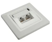 Solarix socket CAT6 UTP 2 x RJ45 flush-mounted white SX9 (1 of 1)