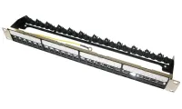 XtendLan Patch panel 19" 24 ports unmounted shielded black CAT5e66A7 patch cord (1 of 3)