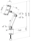 Neomounts DS15-545BL1 Soporte para tableta de mesa 47-129" Inclinación Rotación 360° 3 pines Negro thumbnail (2 of 2)