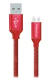 Kolorowy kabel do transmisji danych USB Micro USB 1 m 2,1 A Czerwony