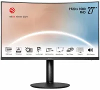 MSI Modern MD271CP 27" извит 1920x1080 VA 4ms 250cd m2 3000:1 HDMI USB-C черен (1 of 7)