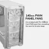 Корпус ПК COUGAR MX600, белый, Mid Tower, сетчатая передняя панель, 3 вентилятора по 140 мм + 1 вентилятор по 120 мм, прозрачная левая панель thumbnail (12 of 26)